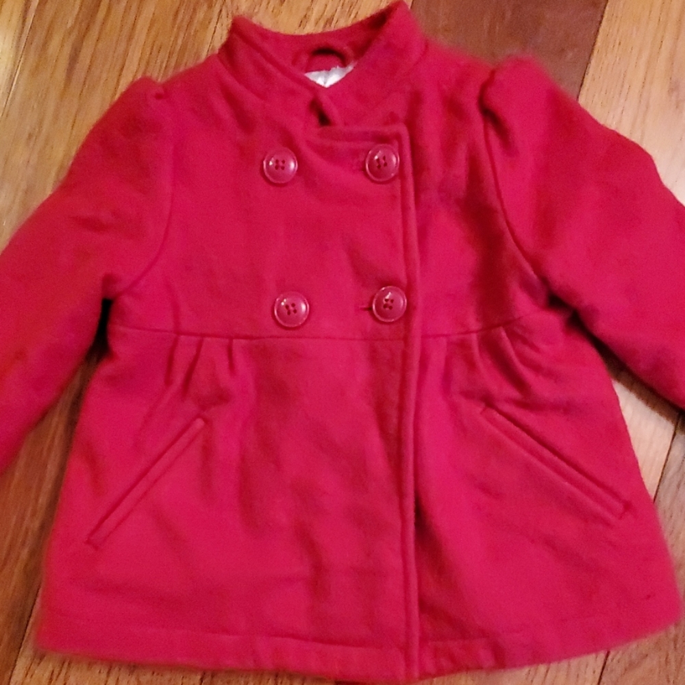 Toddler girl red peacoat size 2t